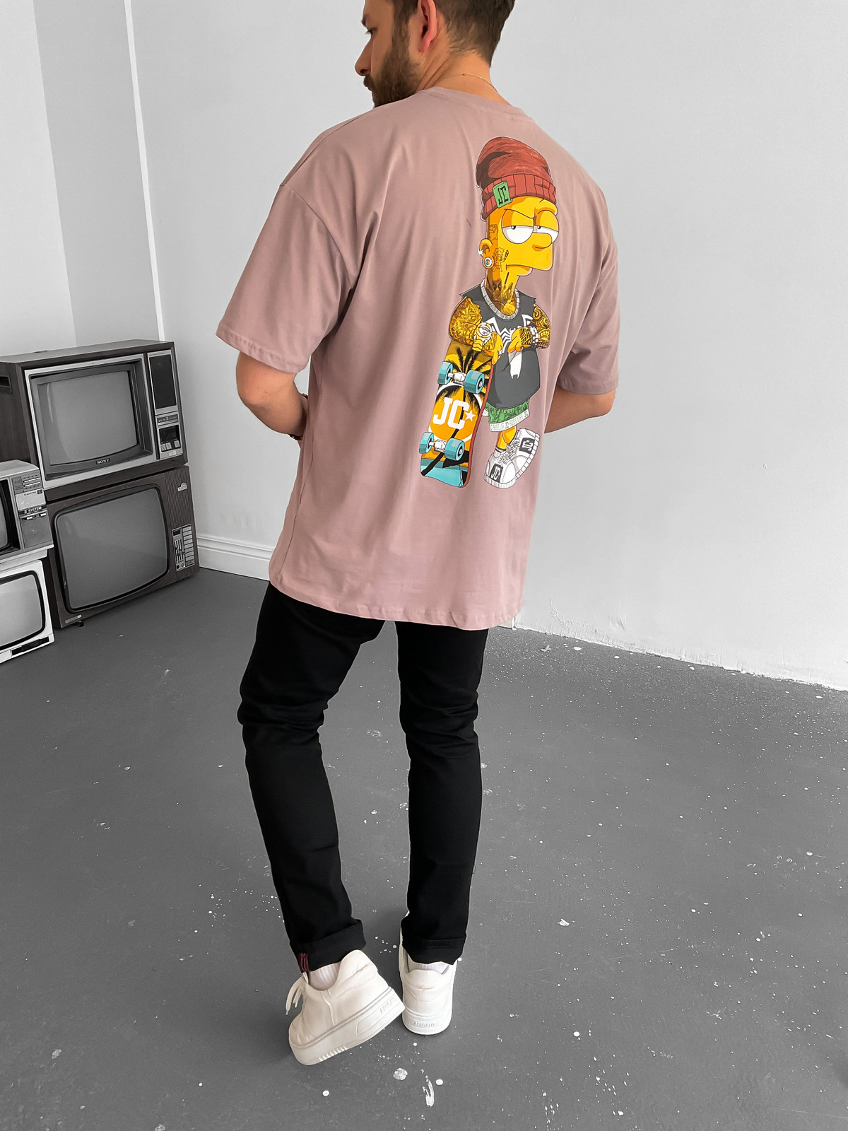 Pudra Simpson Baskılı T-Shirt JJ-149