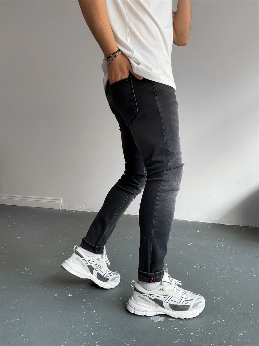 Antrasit Taş Yıkamalı Slim Fit Pantolon M-14001-ÖD