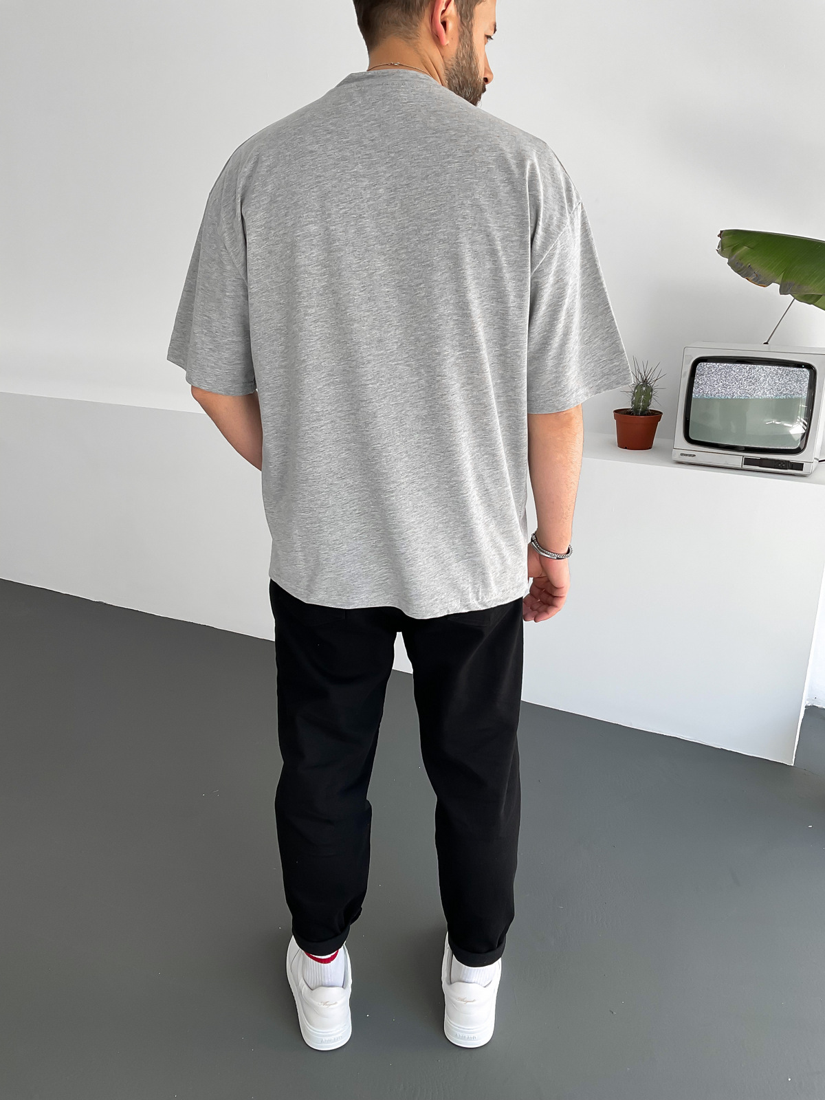 Gri Baltimore Baskılı T-Shirt PM-001