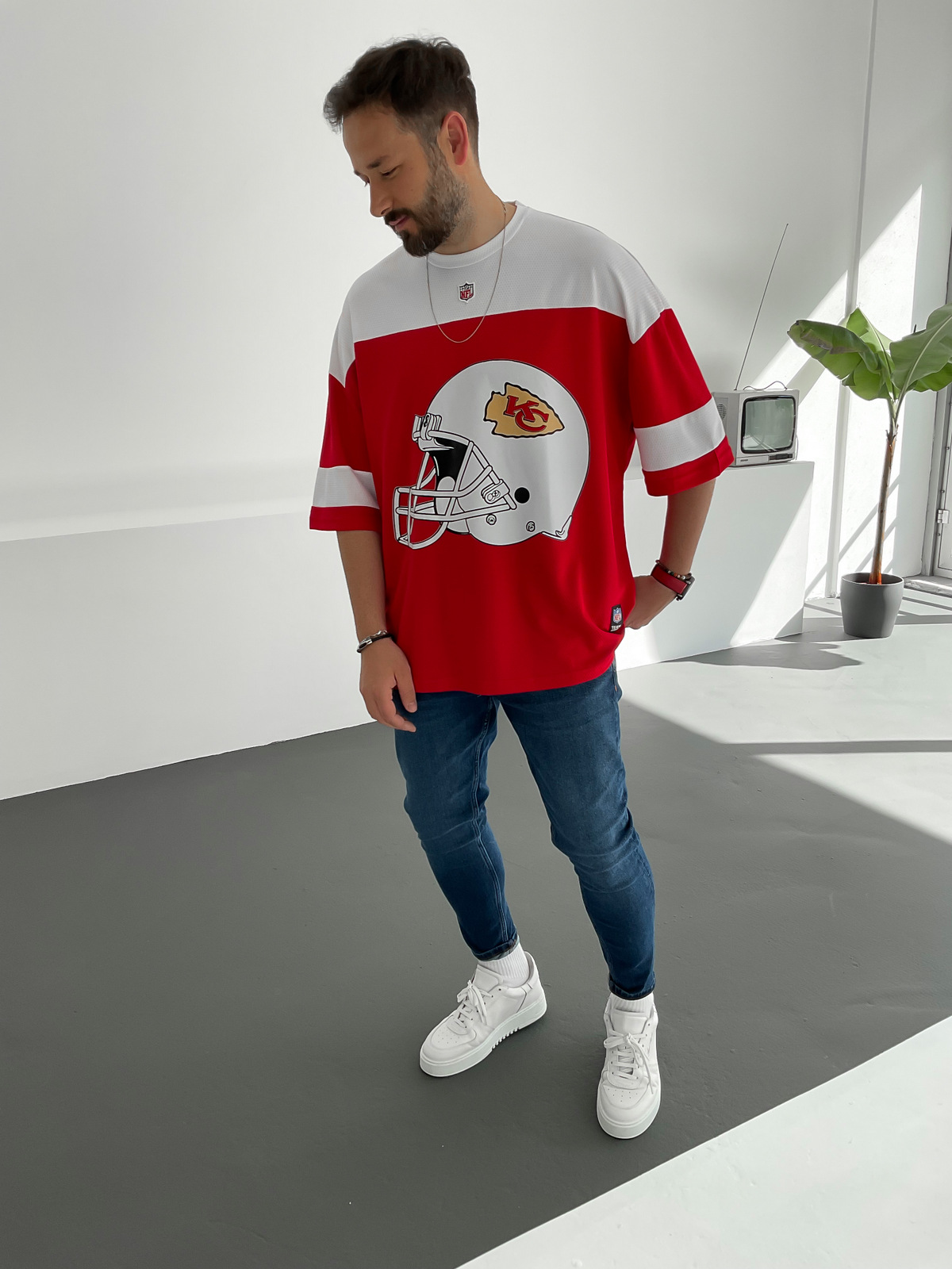 Kırmızı Beyaz Chiefs Baskılı Forma PM-009