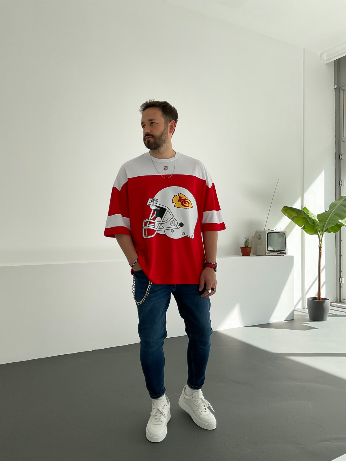 Kırmızı Beyaz Chiefs Baskılı Forma PM-009