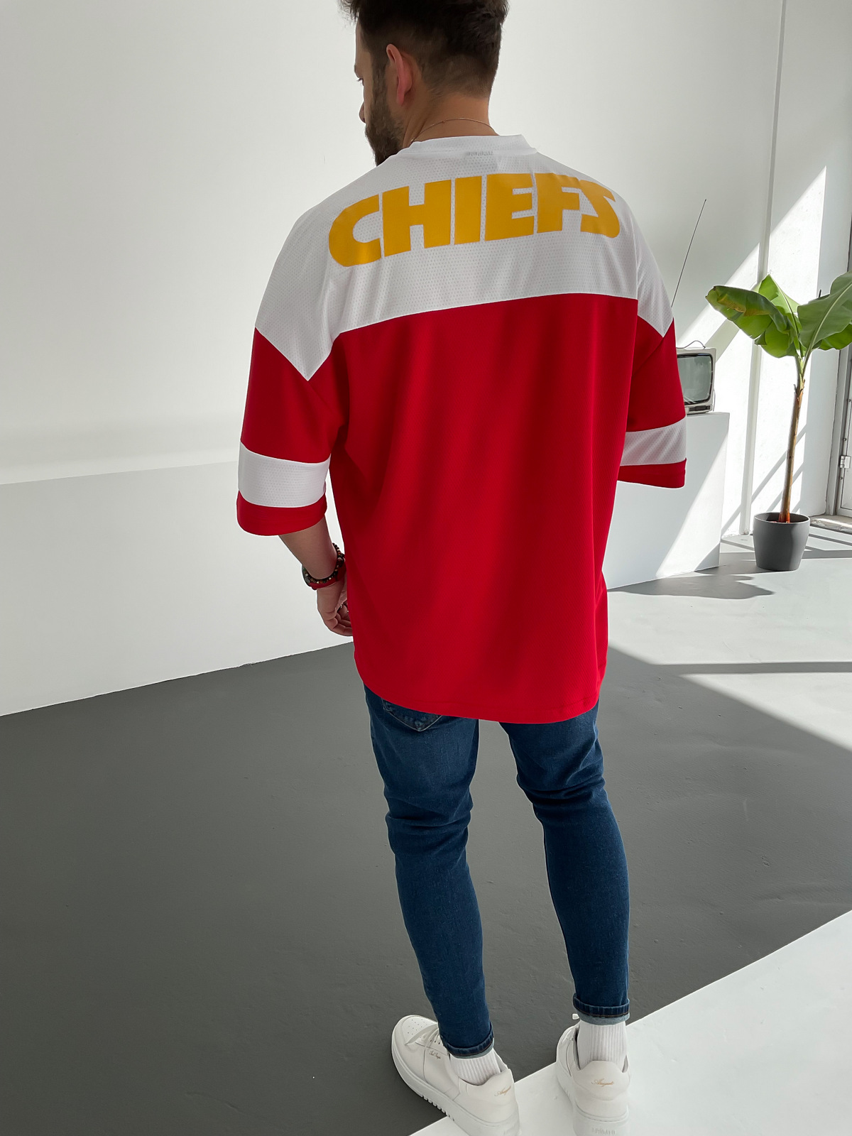 Kırmızı Beyaz Chiefs Baskılı Forma PM-009