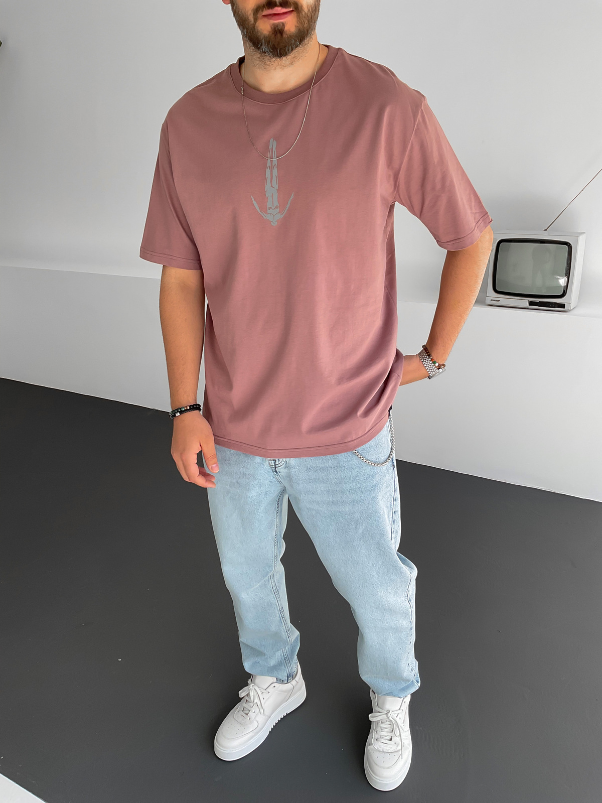 Gül Kurusu Human Baskılı T-Shirt C-1026