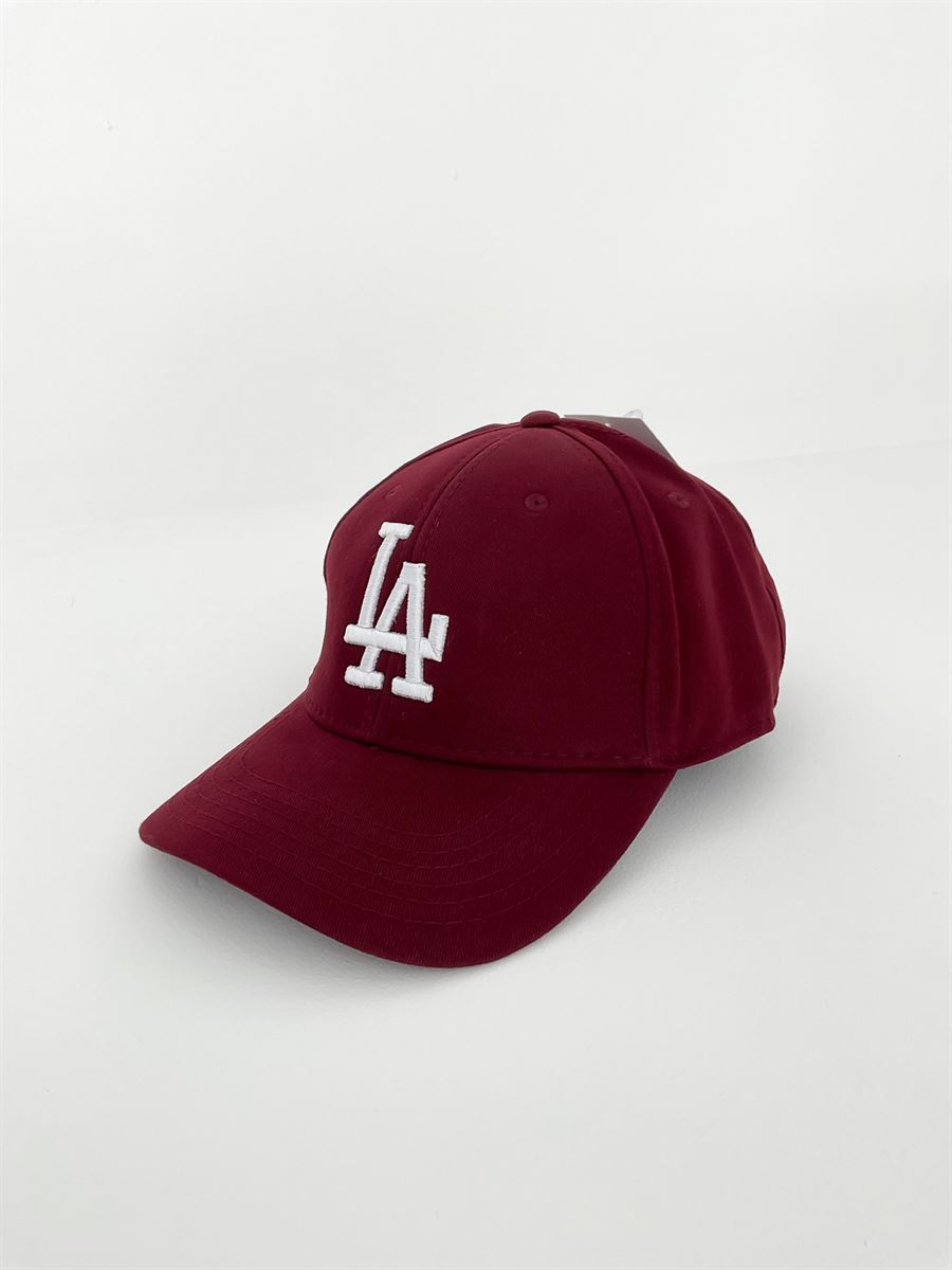 Bordo Beyaz LA Nakışlı Şapka