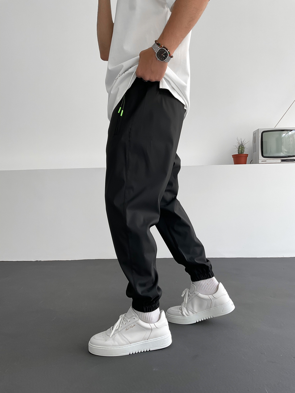 Siyah Fermuarlı Jogger C-3984-2