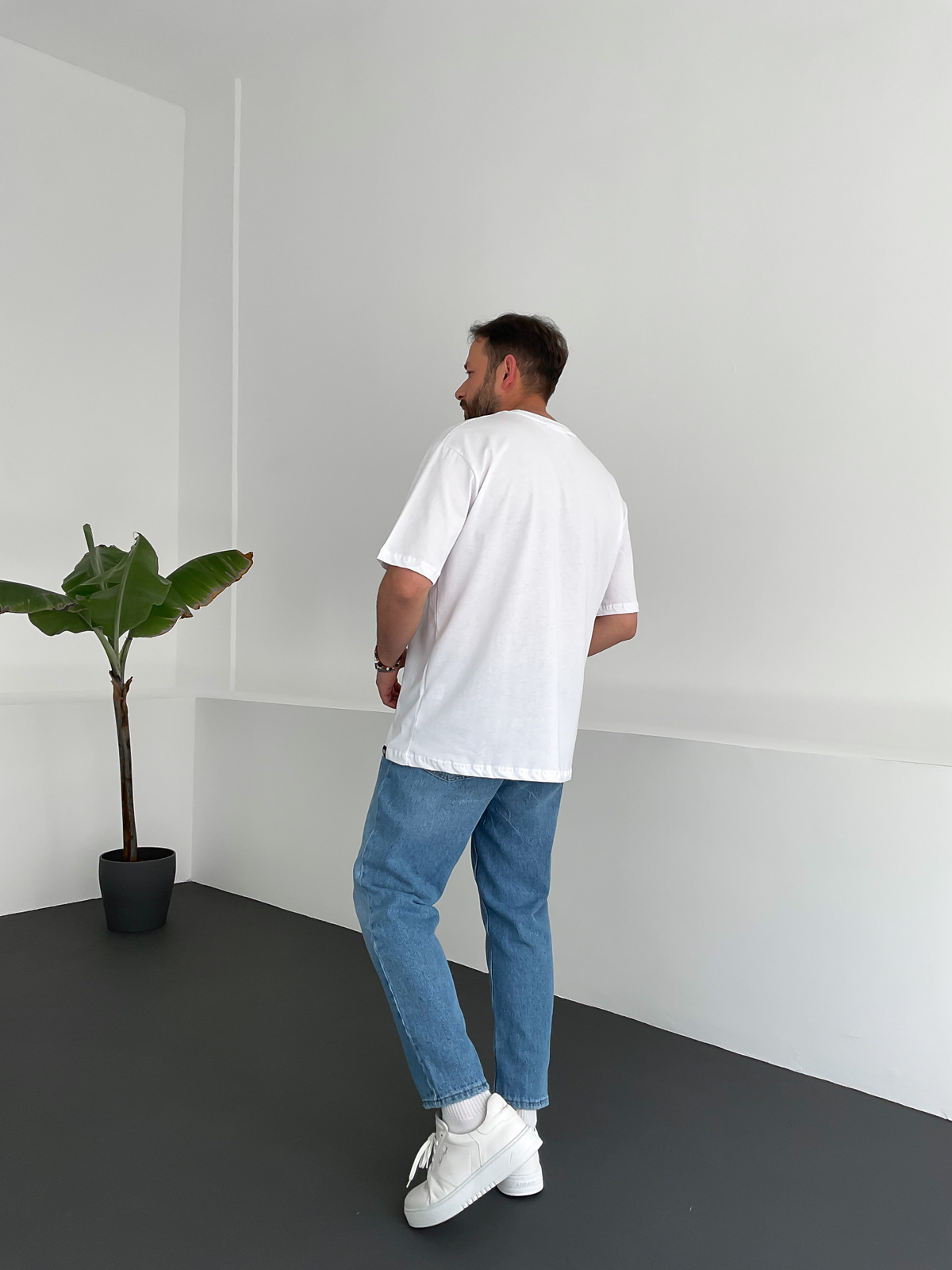Beyaz Human Baskılı T-Shirt C-1026