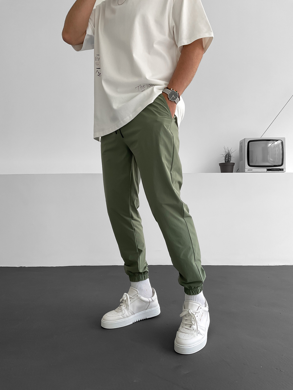 Haki Paraşüt Kumaş Basic Jogger B-3020