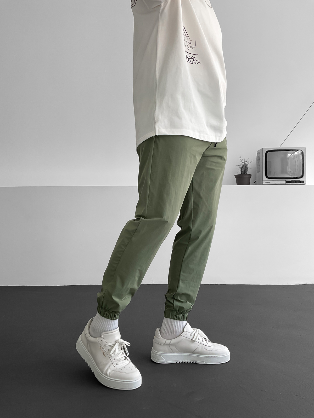 Haki Paraşüt Kumaş Basic Jogger B-3020