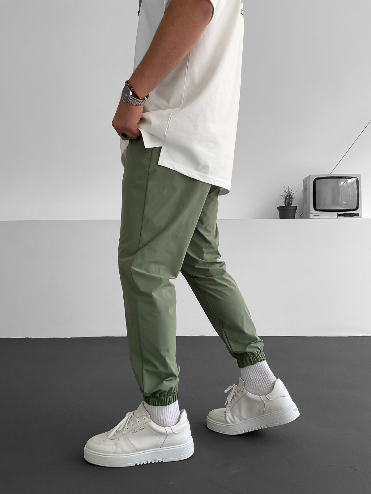 Haki Paraşüt Kumaş Basic Jogger B-3020