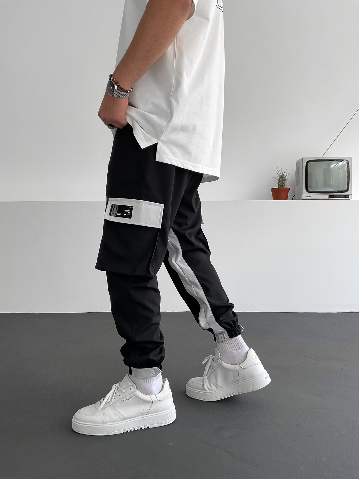 Siyah Çift Renk Kargo Jogger RC-4247