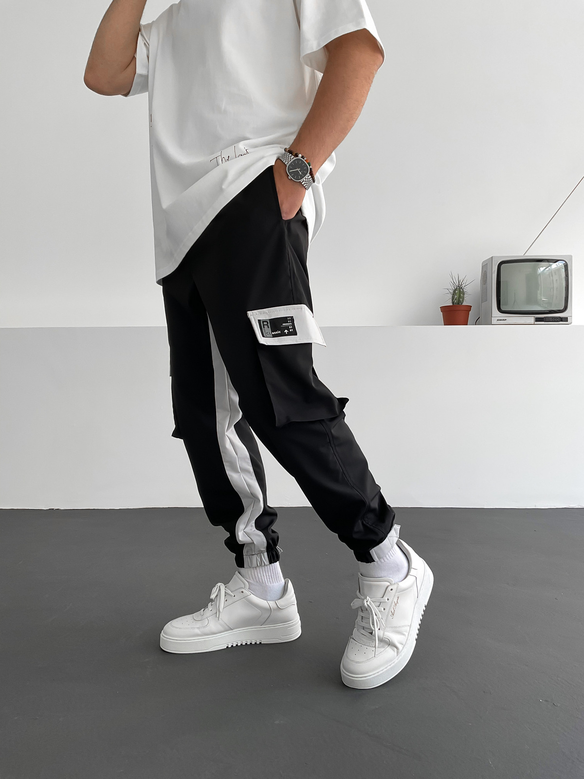 Siyah Çift Renk Kargo Jogger RC-4247