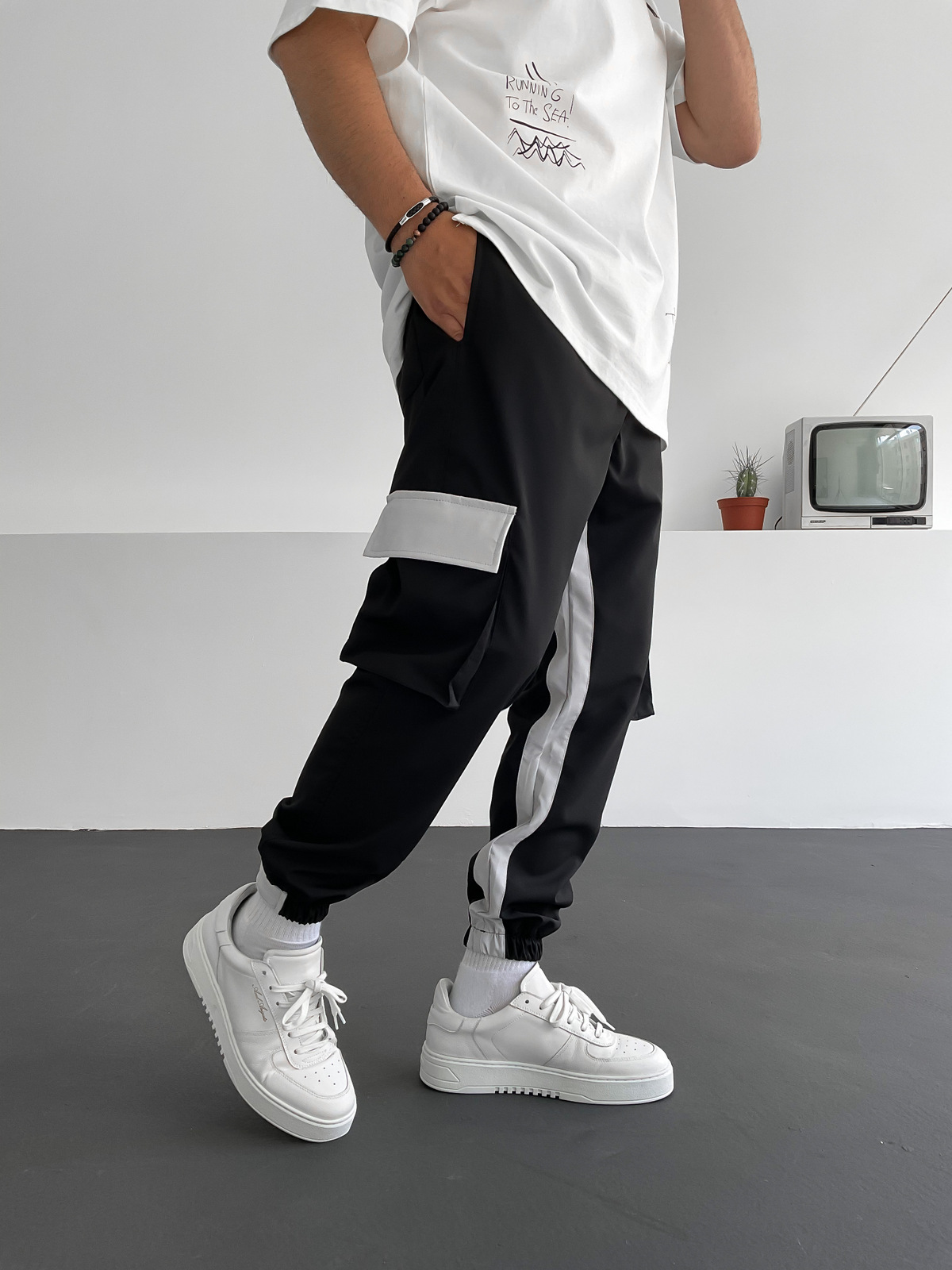 Siyah Çift Renk Kargo Jogger RC-4247