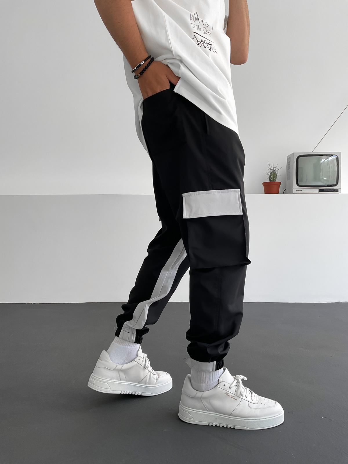Siyah Çift Renk Kargo Jogger RC-4247
