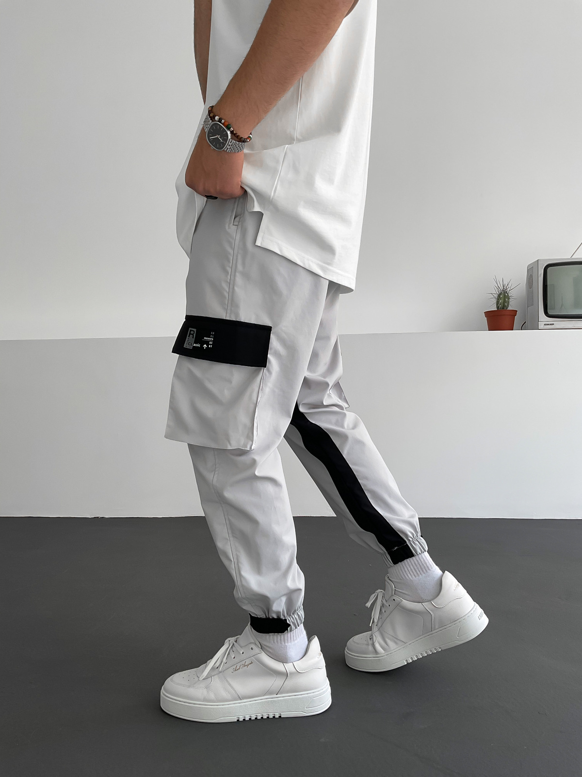 Gri Çift Renk Kargo Jogger RC-4247