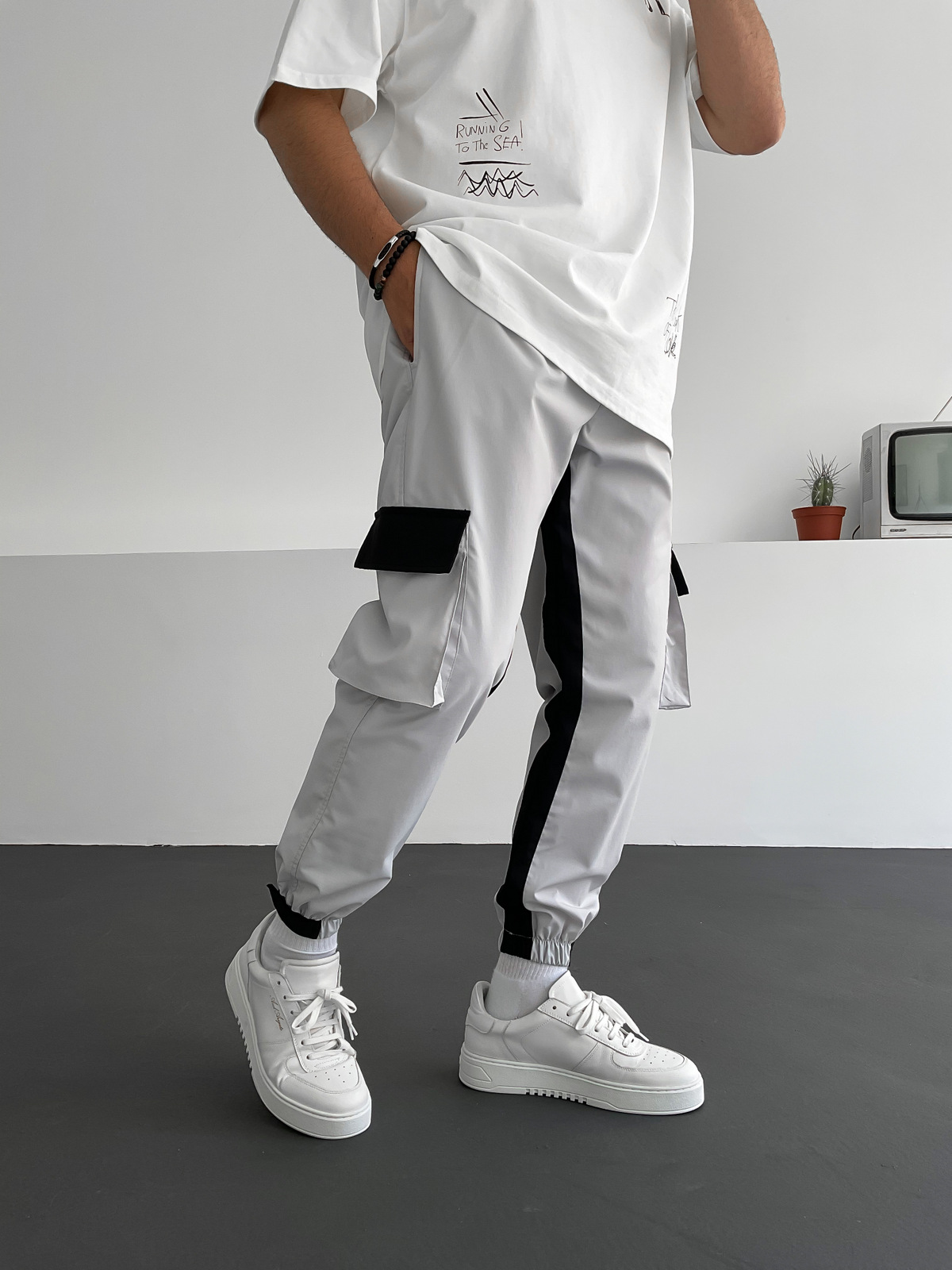 Gri Çift Renk Kargo Jogger RC-4247