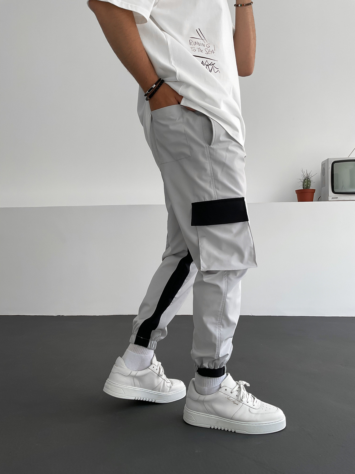 Gri Çift Renk Kargo Jogger RC-4247