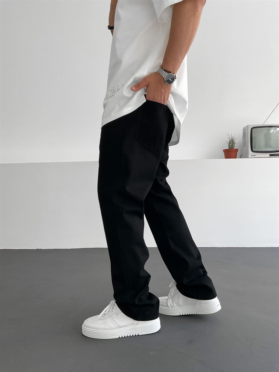 Siyah Boru Paça Pantolon D-6615