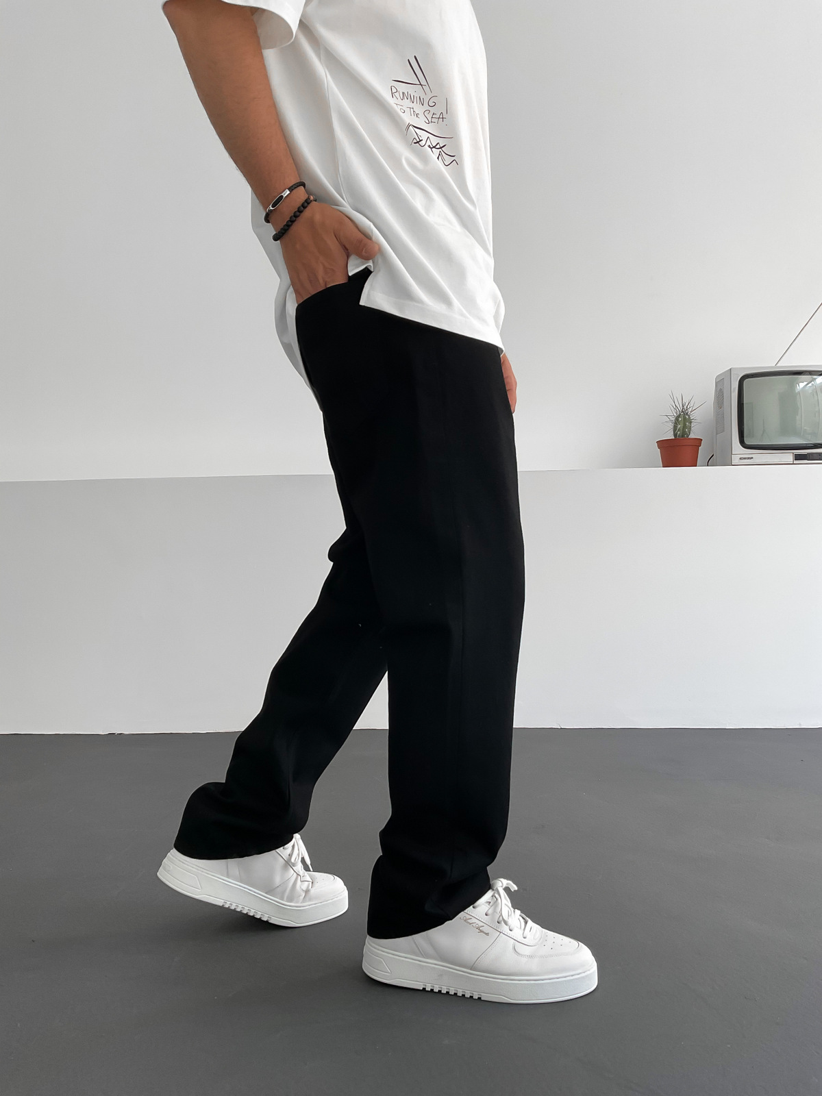 Siyah Boru Paça Pantolon D-6615