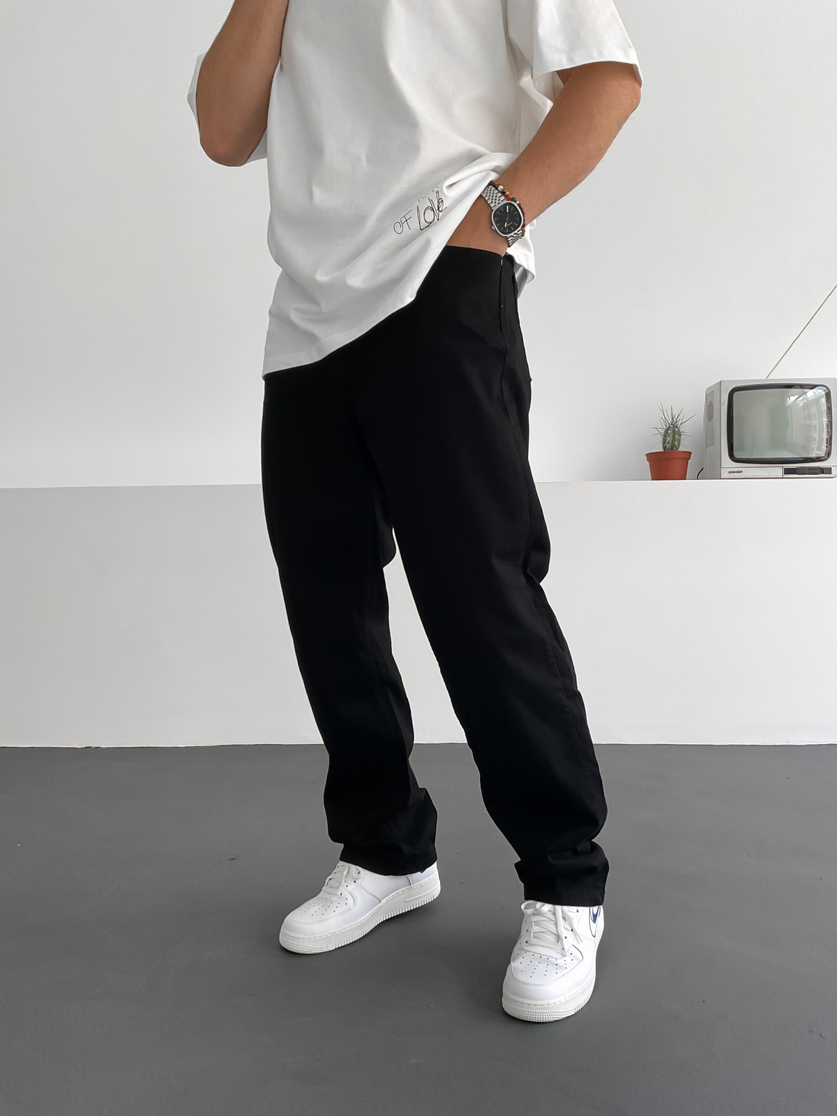 Siyah Boru Paça Pantolon C-6054
