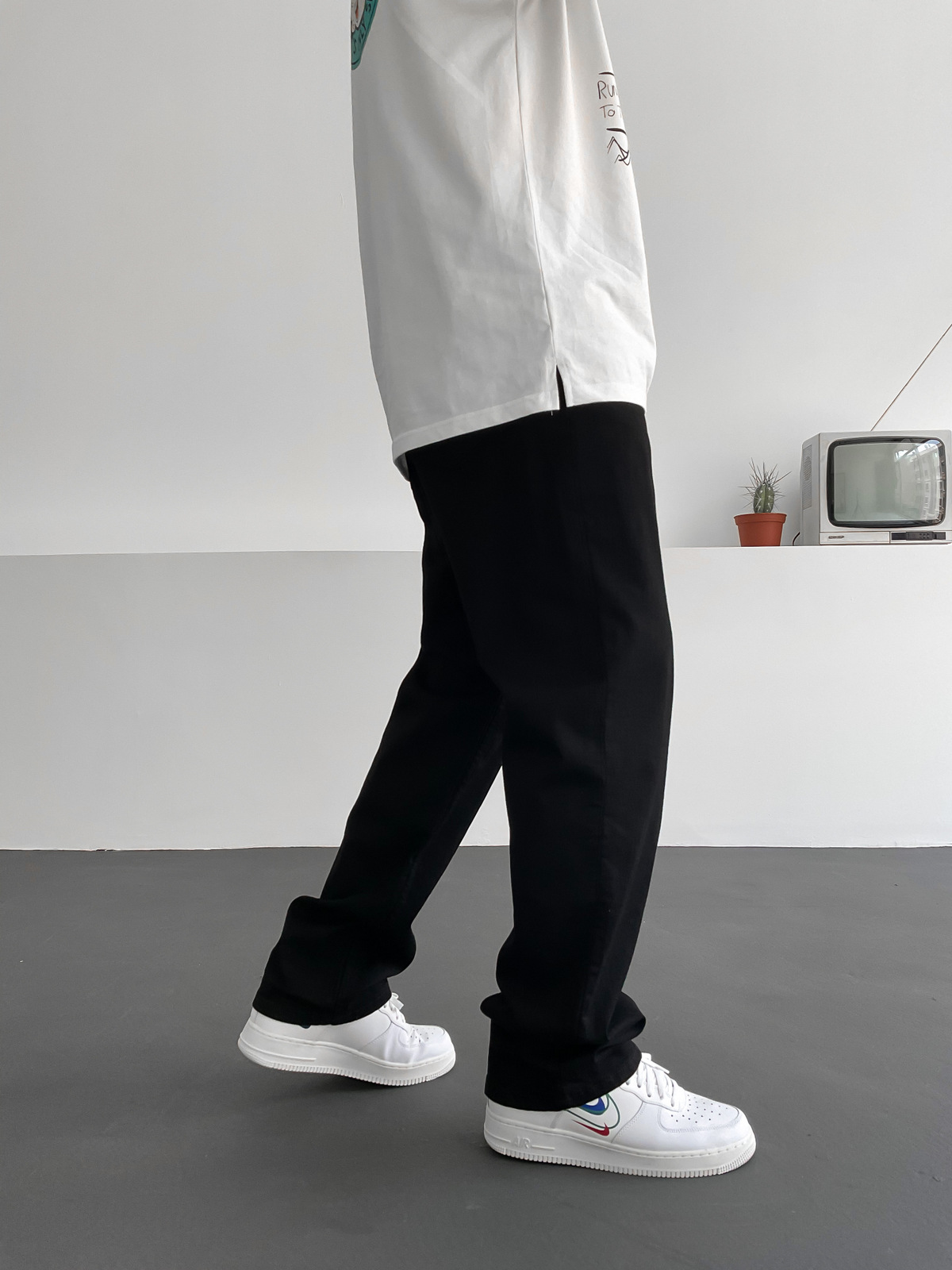 Siyah Boru Paça Pantolon C-6054