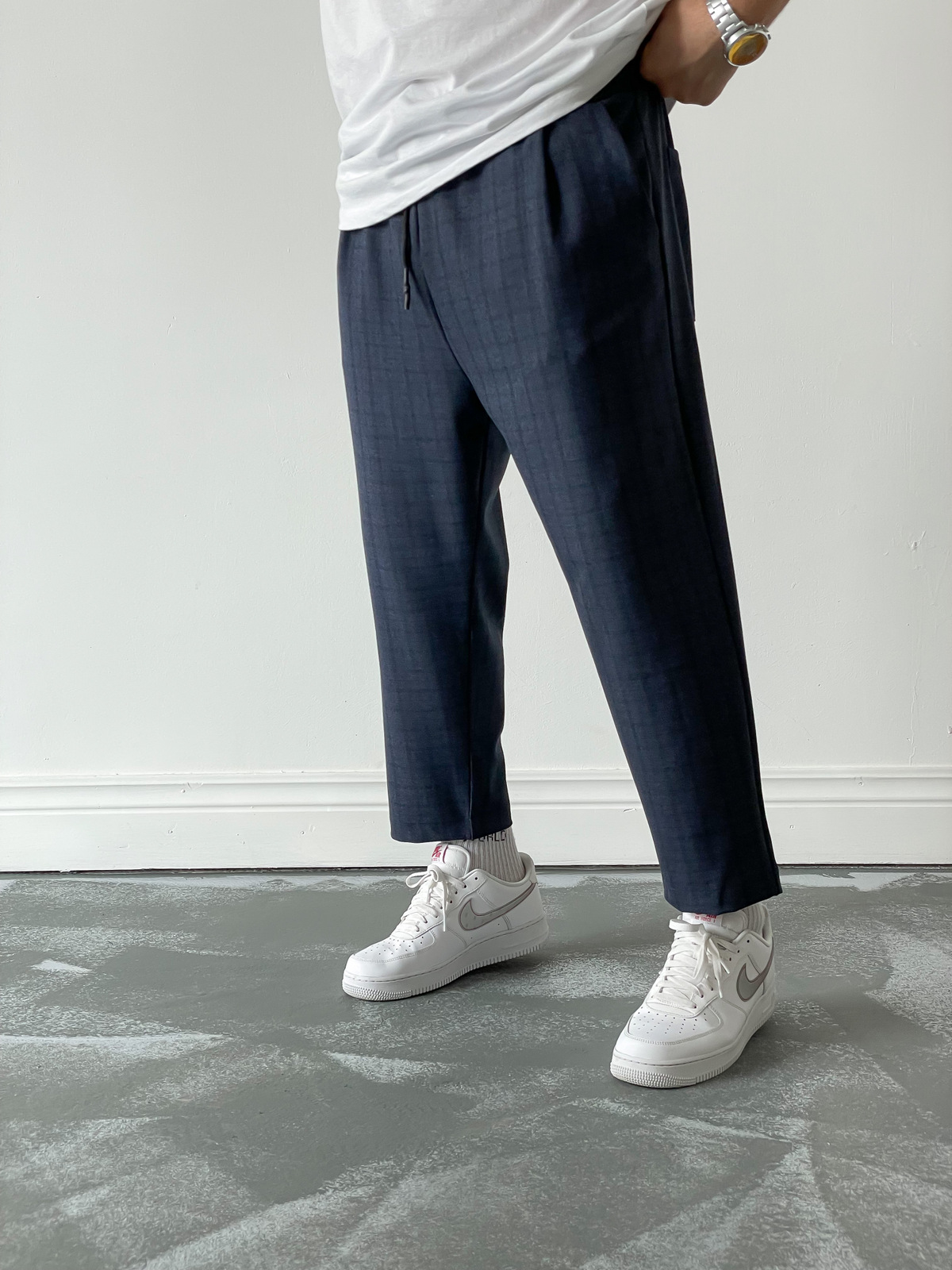 STD Lacivert Siyah Ekose Pantolon D-5676