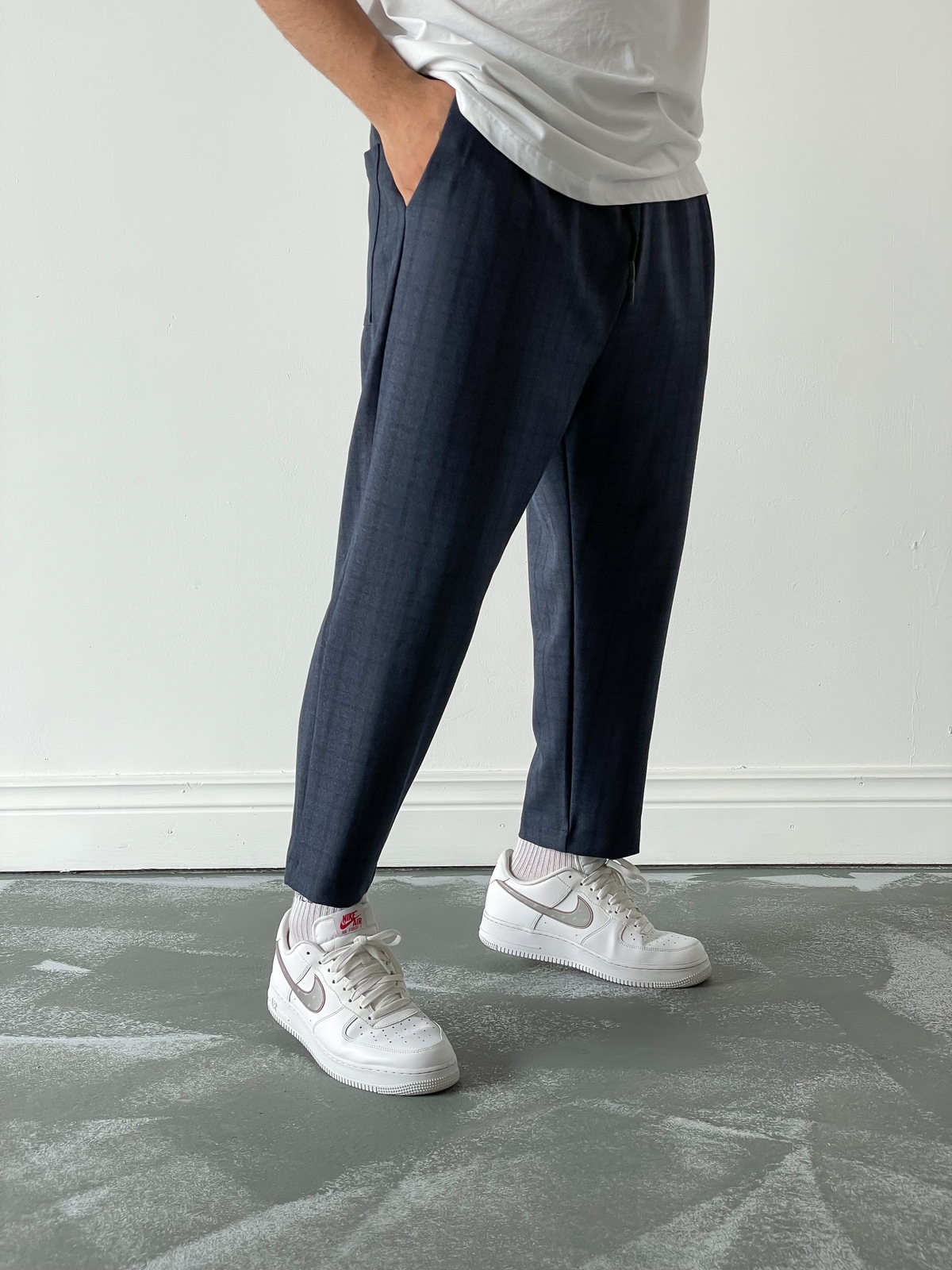 STD Lacivert Siyah Ekose Pantolon D-5676