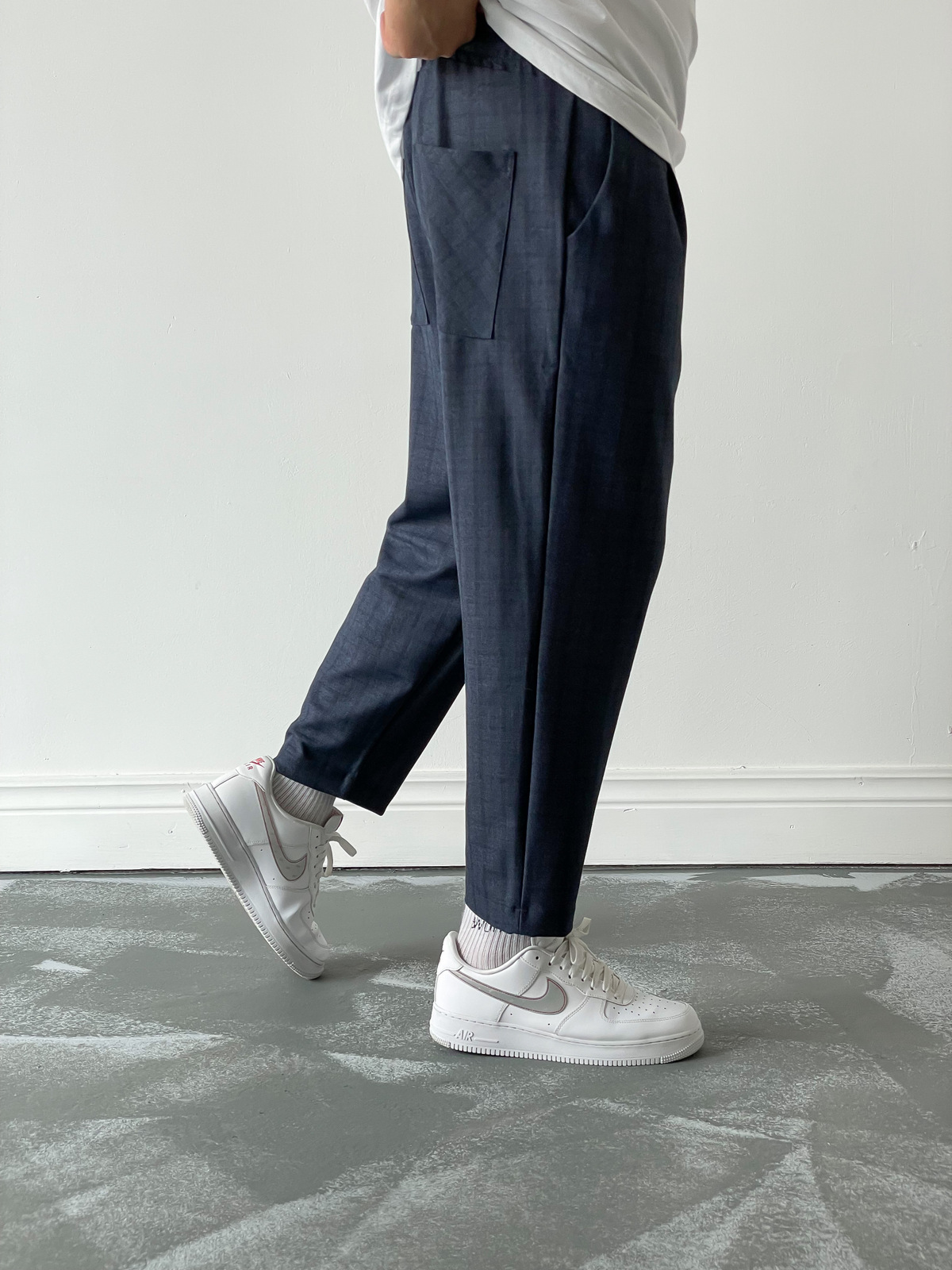 STD Lacivert Siyah Ekose Pantolon D-5676