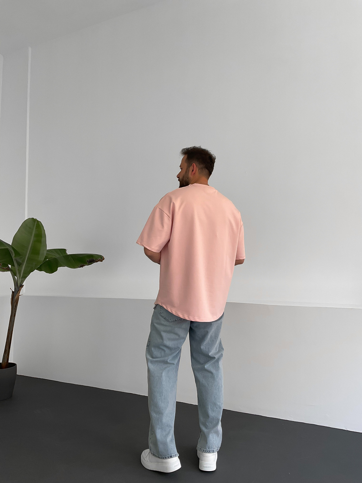 Pudra İki İplik Basic T-Shirt BY-1208/363
