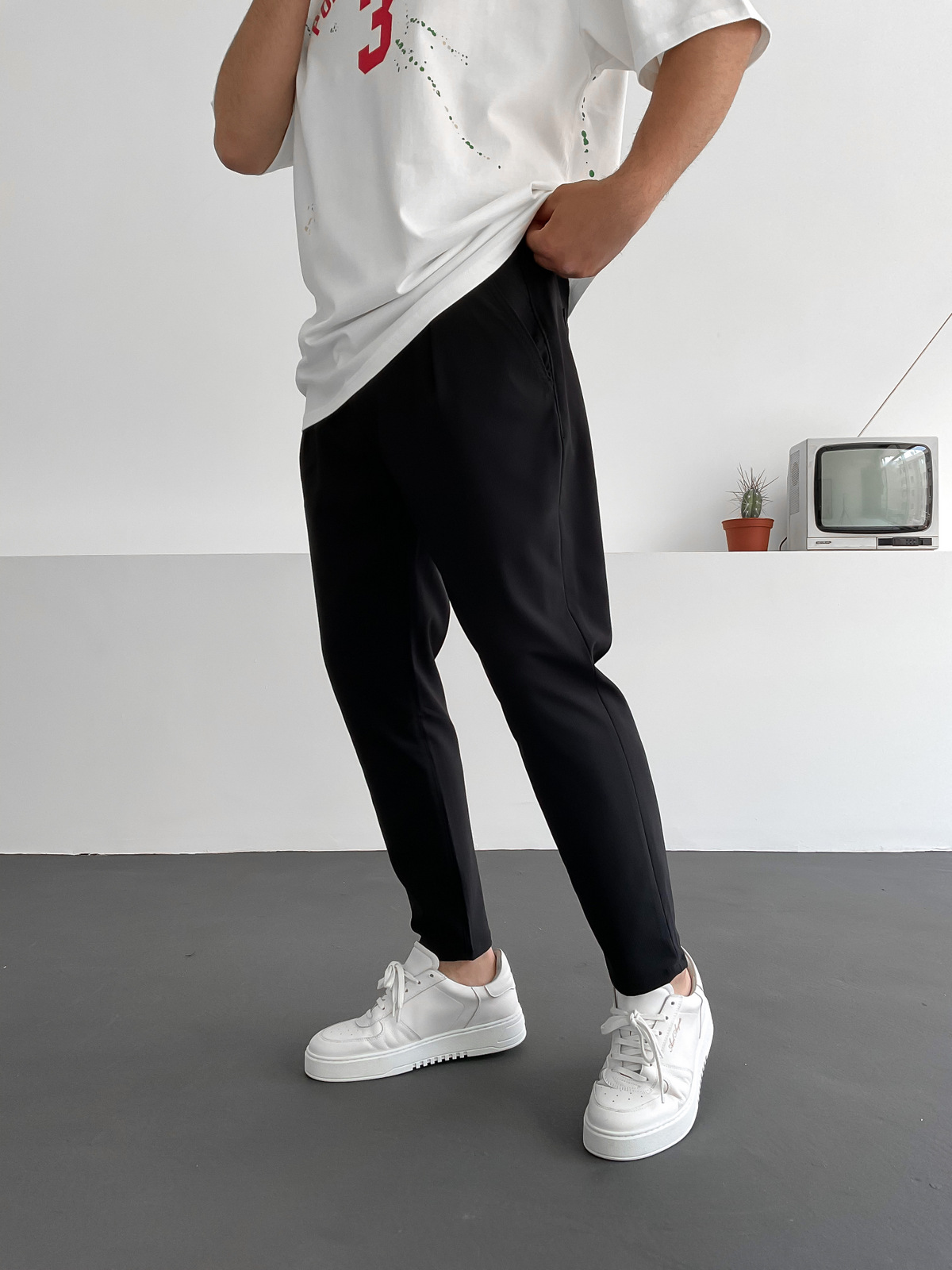 Siyah Pileli Pantolon D-6479