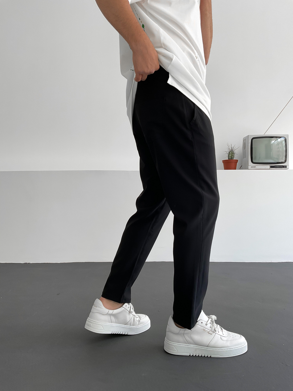 Siyah Pileli Pantolon D-6479