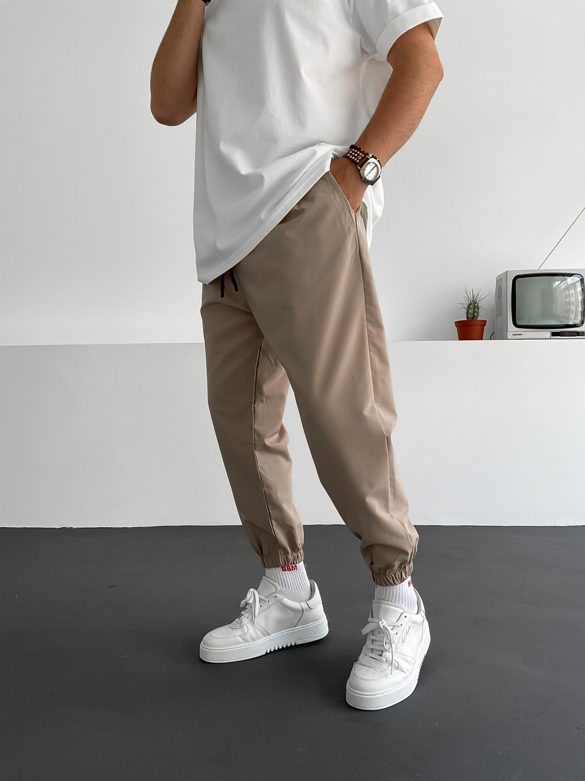 Bej İnce Jogger D-6017/5991