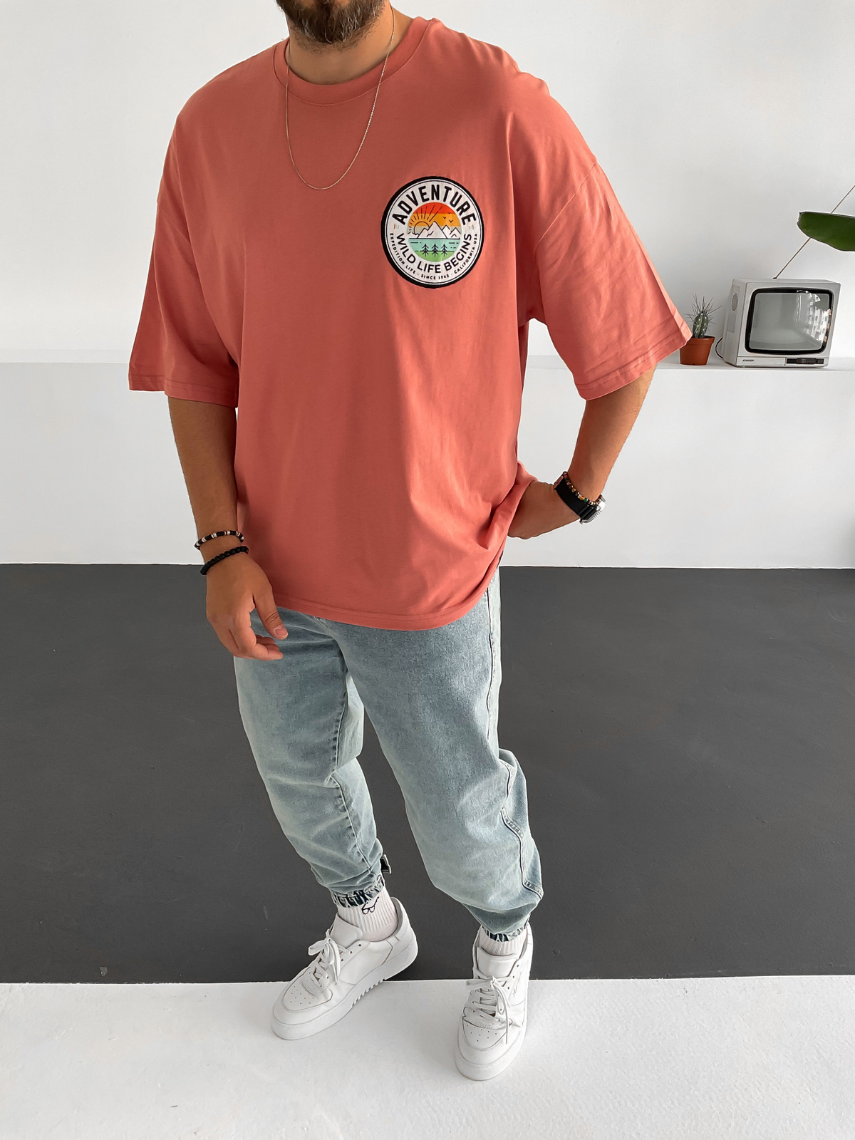 Gül Kurusu Adventure Patchli T-Shirt C-721