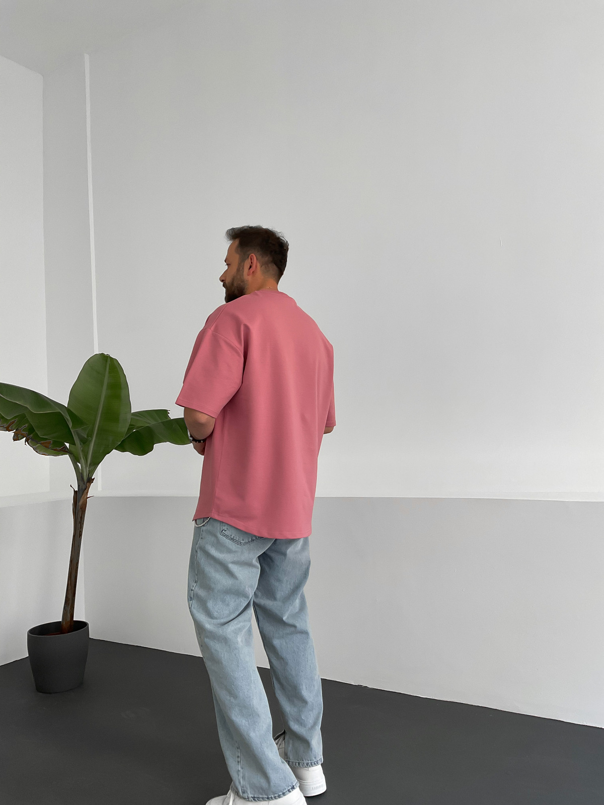 Toz Pembe İki İplik Basic T-Shirt BY-1208/363
