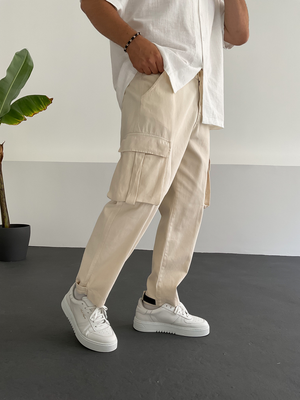 Bej Paça Detaylı Kargo Pantolon C-6069