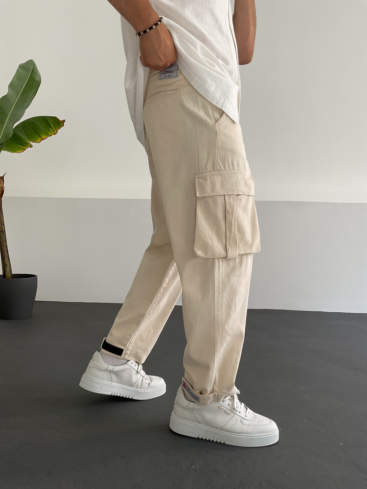 Bej Paça Detaylı Kargo Pantolon C-6069