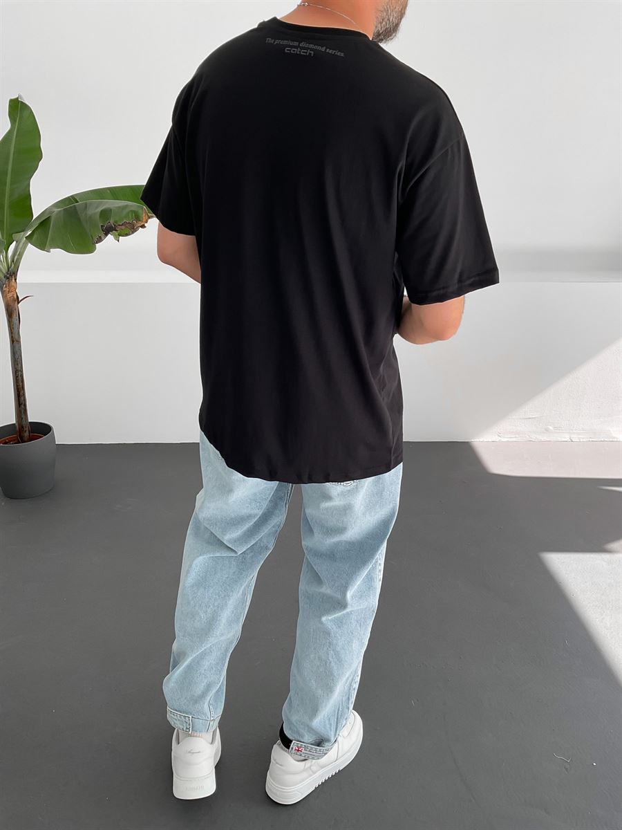 Siyah Tavşan Baskılı T-Shirt C-736