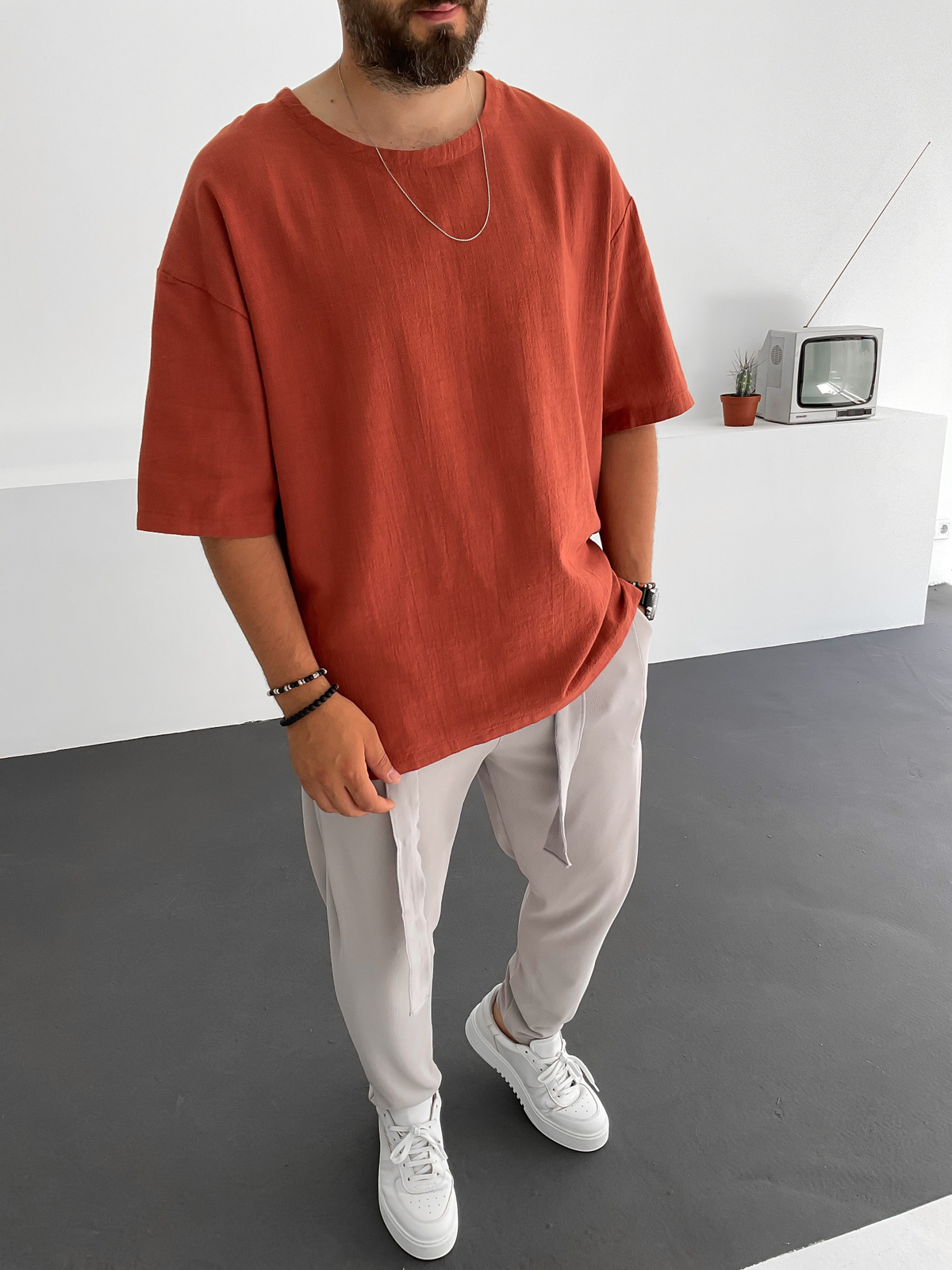 Kiremit Keten T-Shirt C-1530