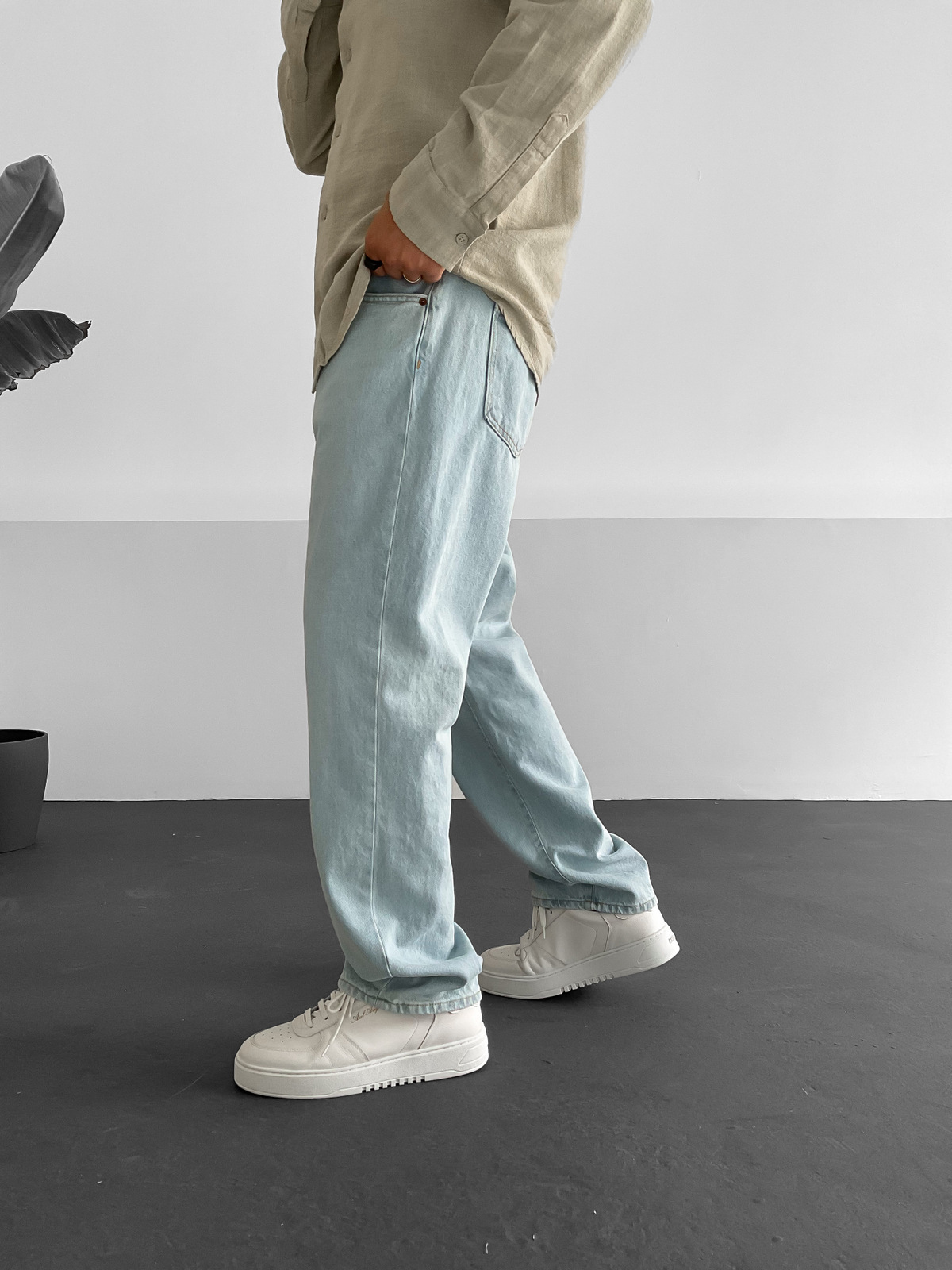 Açık Mavi Boru Paça Pantolon GJ-15269/5174-4E/1E