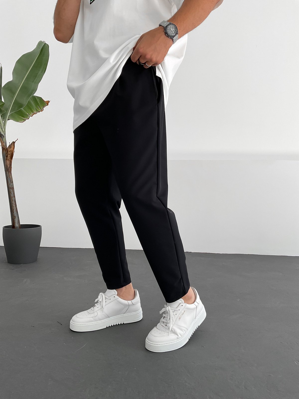 Siyah Basic Paraşüt Kumaş Pantolon DP-084