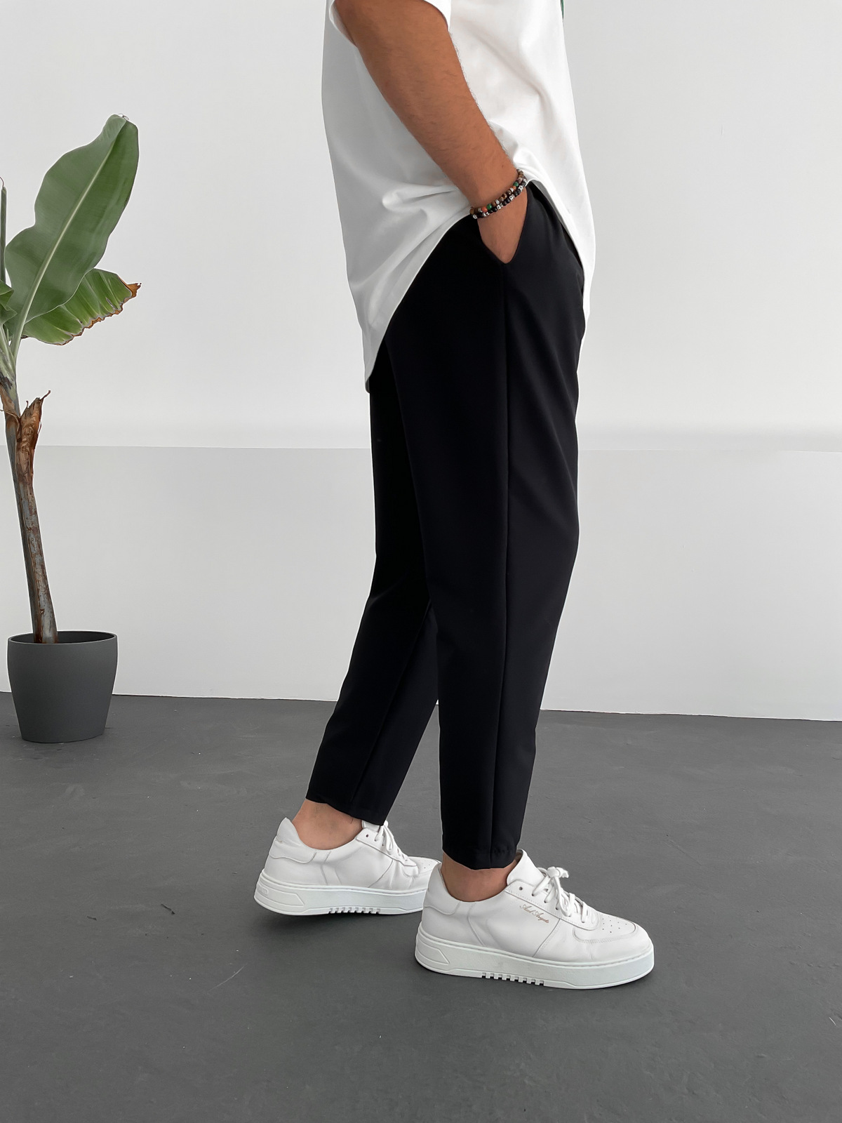 Siyah Basic Paraşüt Kumaş Pantolon DP-084