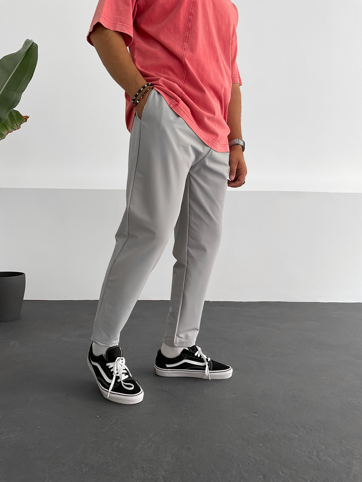 Gri Basic Paraşüt Kumaş Pantolon DP-084