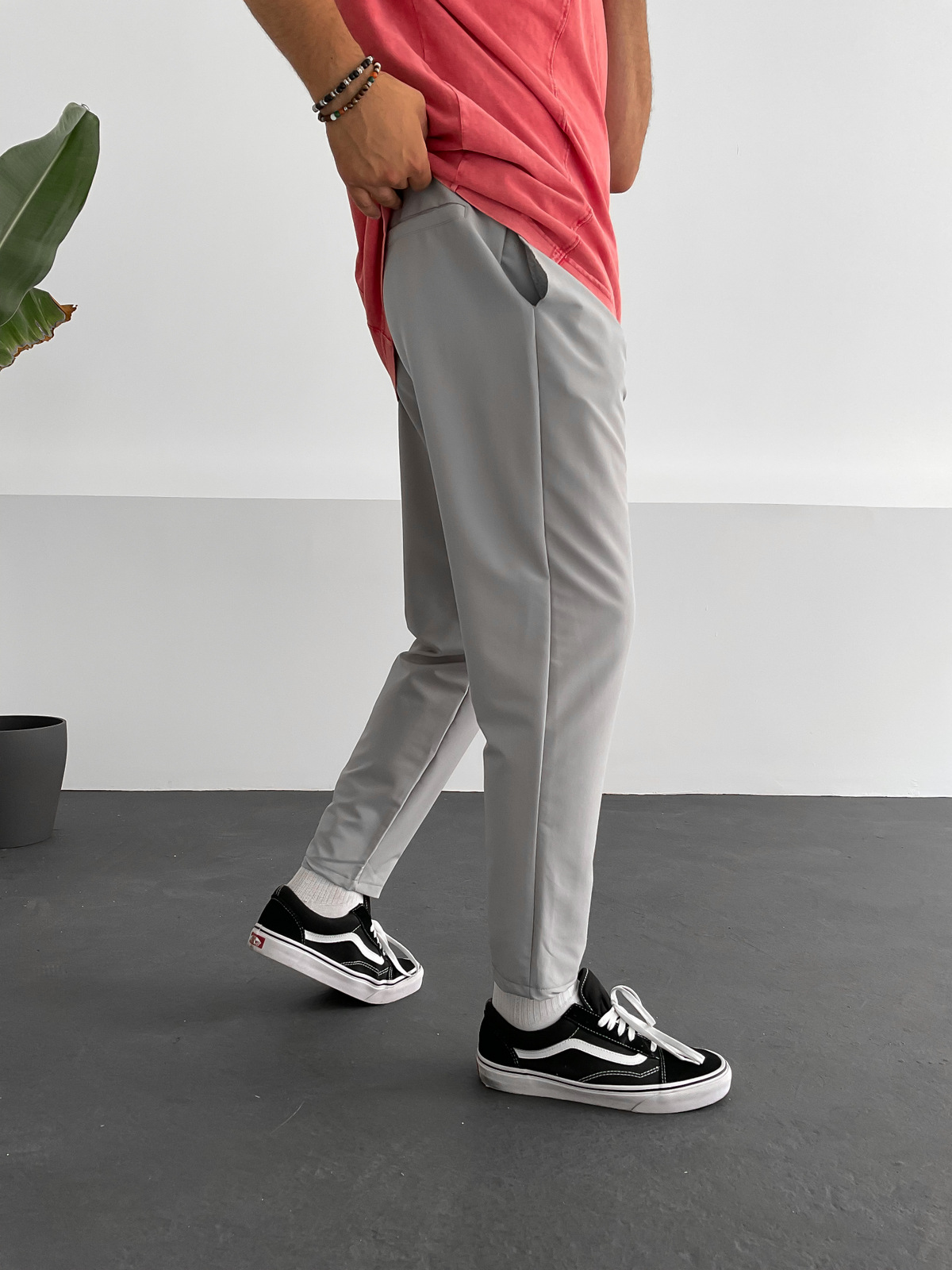 Gri Basic Paraşüt Kumaş Pantolon DP-084