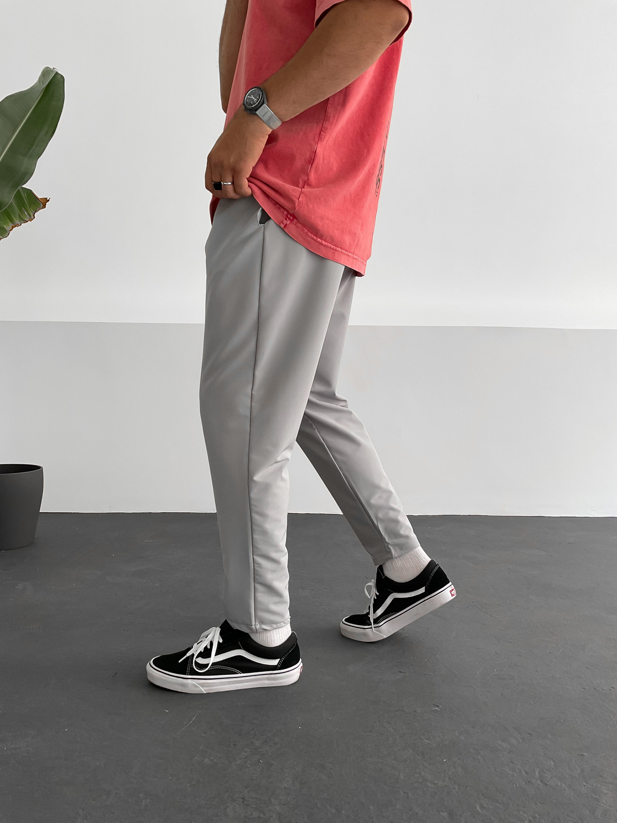 Gri Basic Paraşüt Kumaş Pantolon DP-084