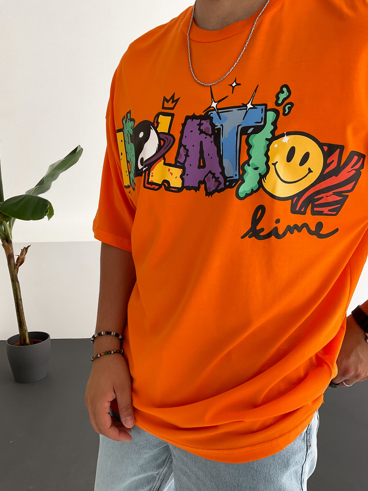 Turuncu Isolation Baskılı T-Shirt B-1190