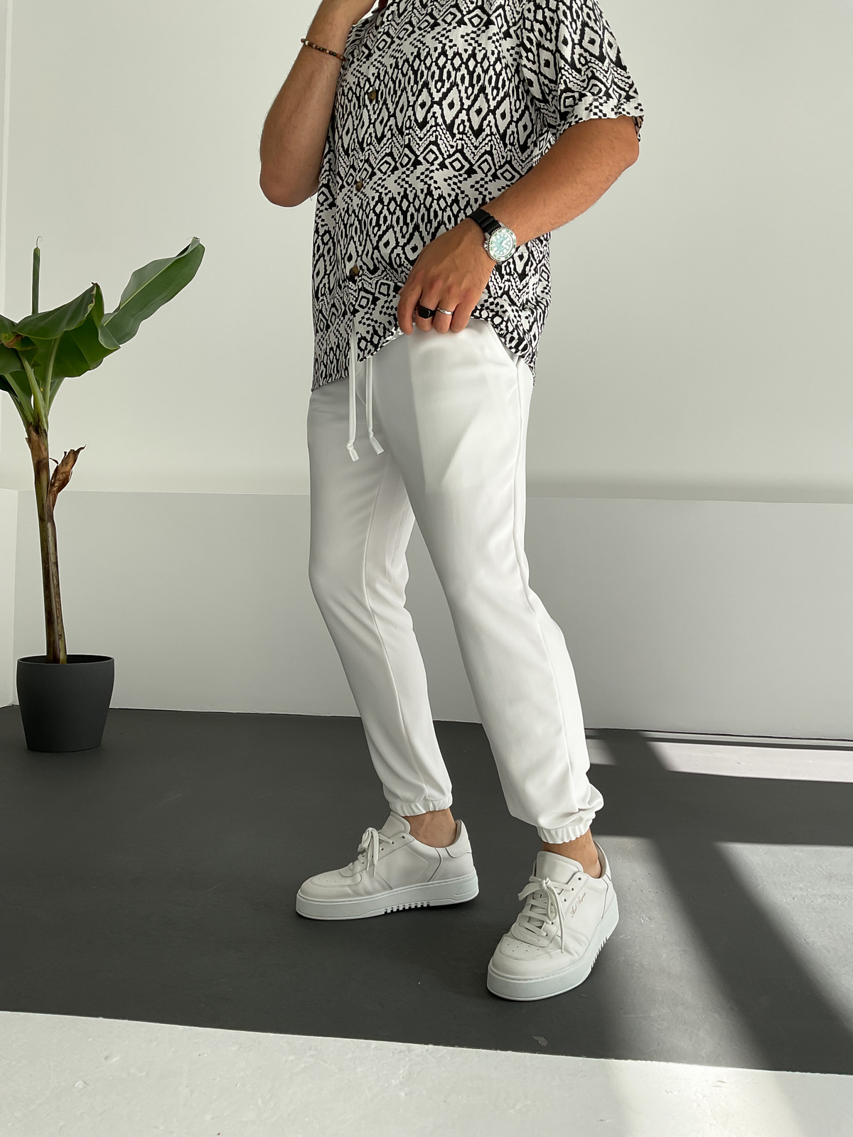 Beyaz Fitilli Jogger C-6092