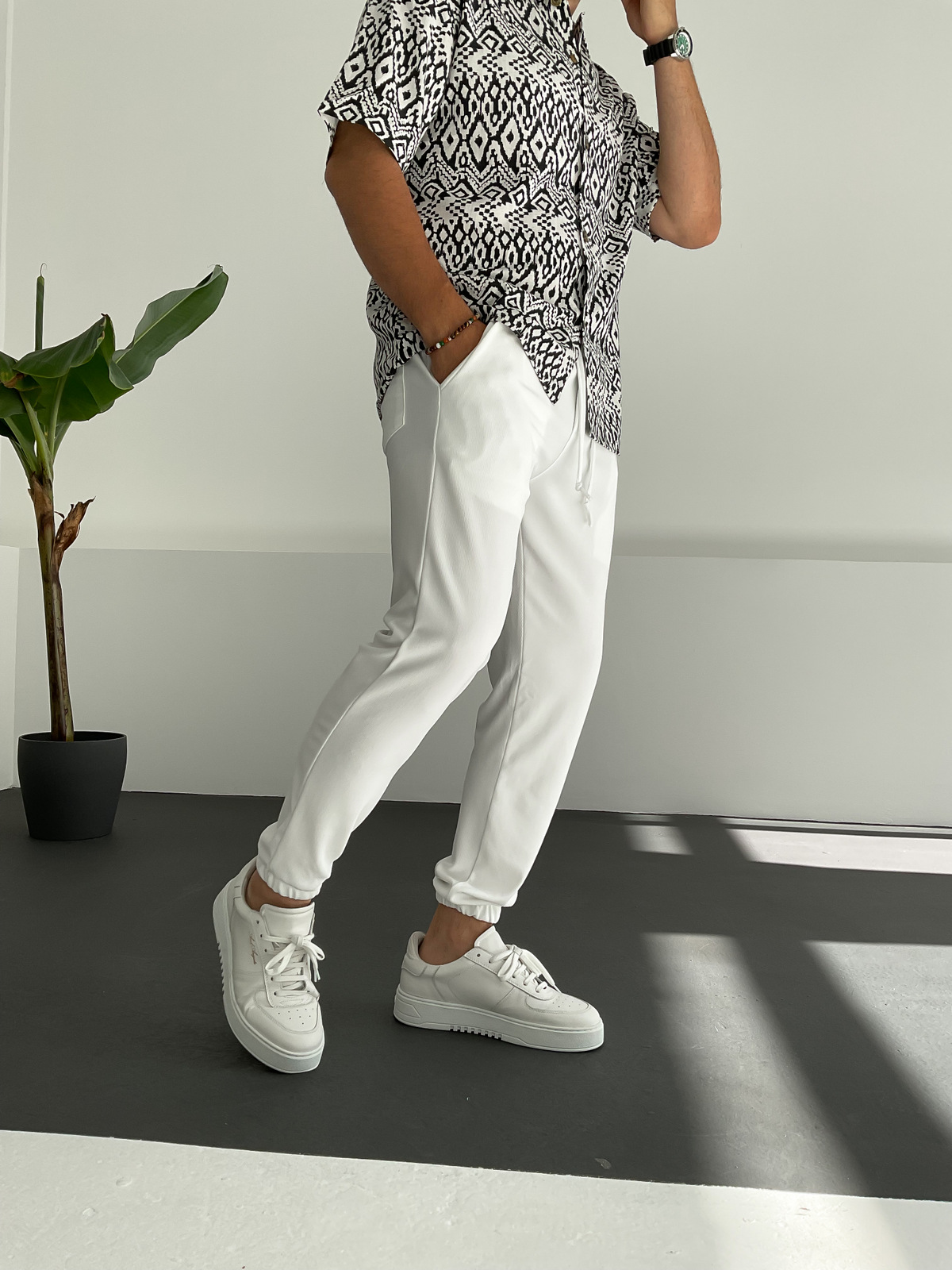 Beyaz Fitilli Jogger C-6092