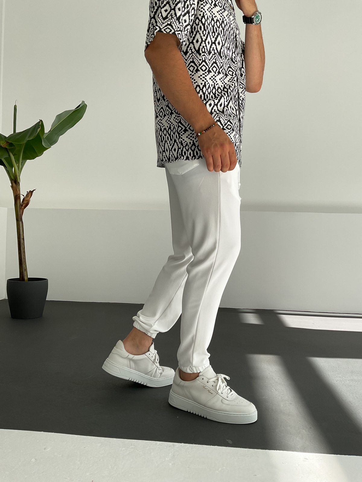 Beyaz Fitilli Jogger C-6092