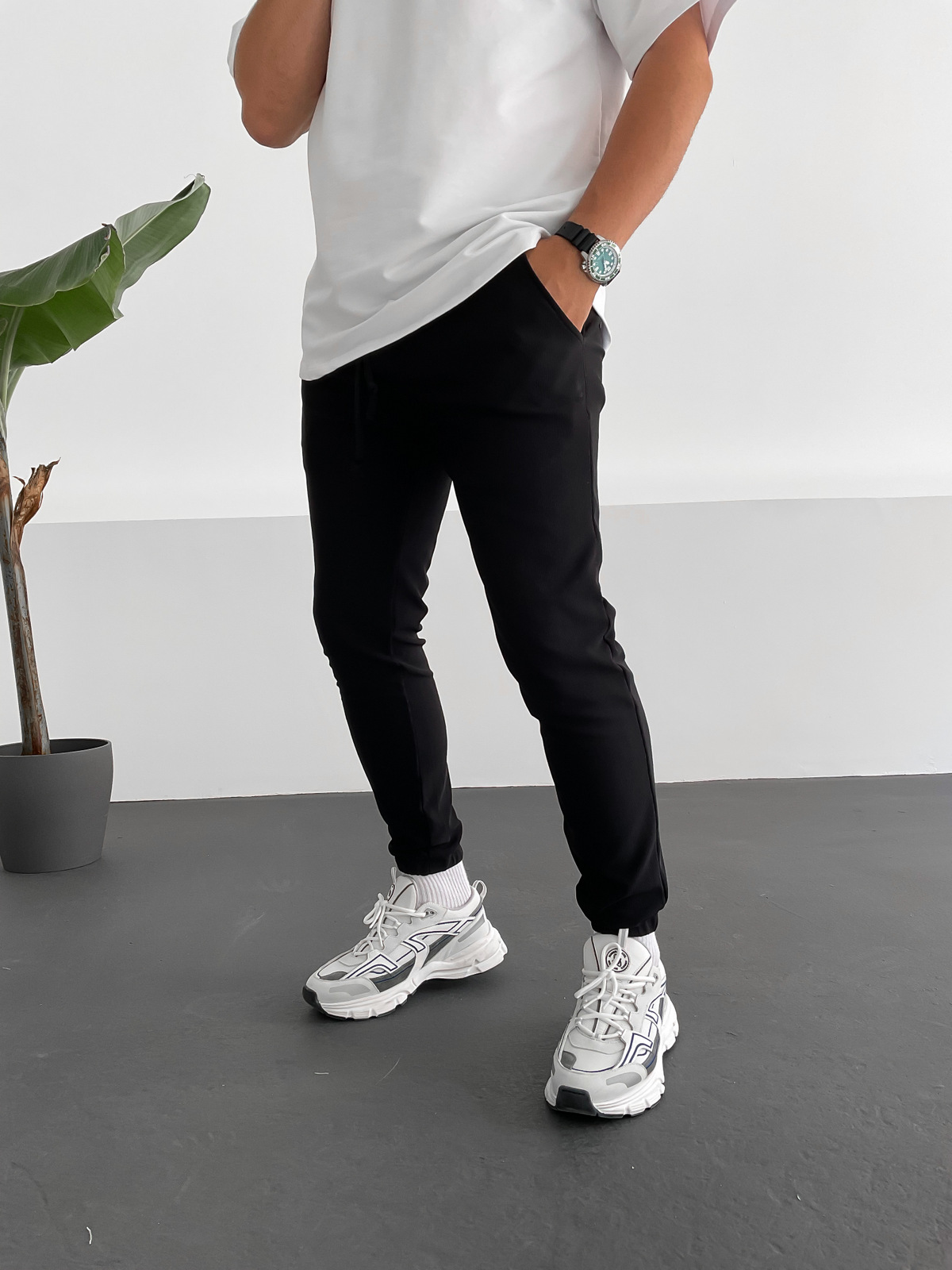 Siyah Fitilli Jogger C-6092