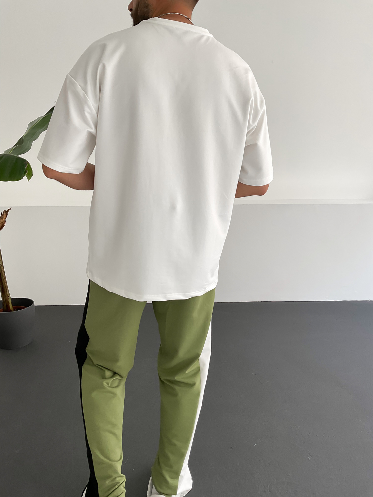 Beyaz İki İplik Basic T-Shirt V-22-329