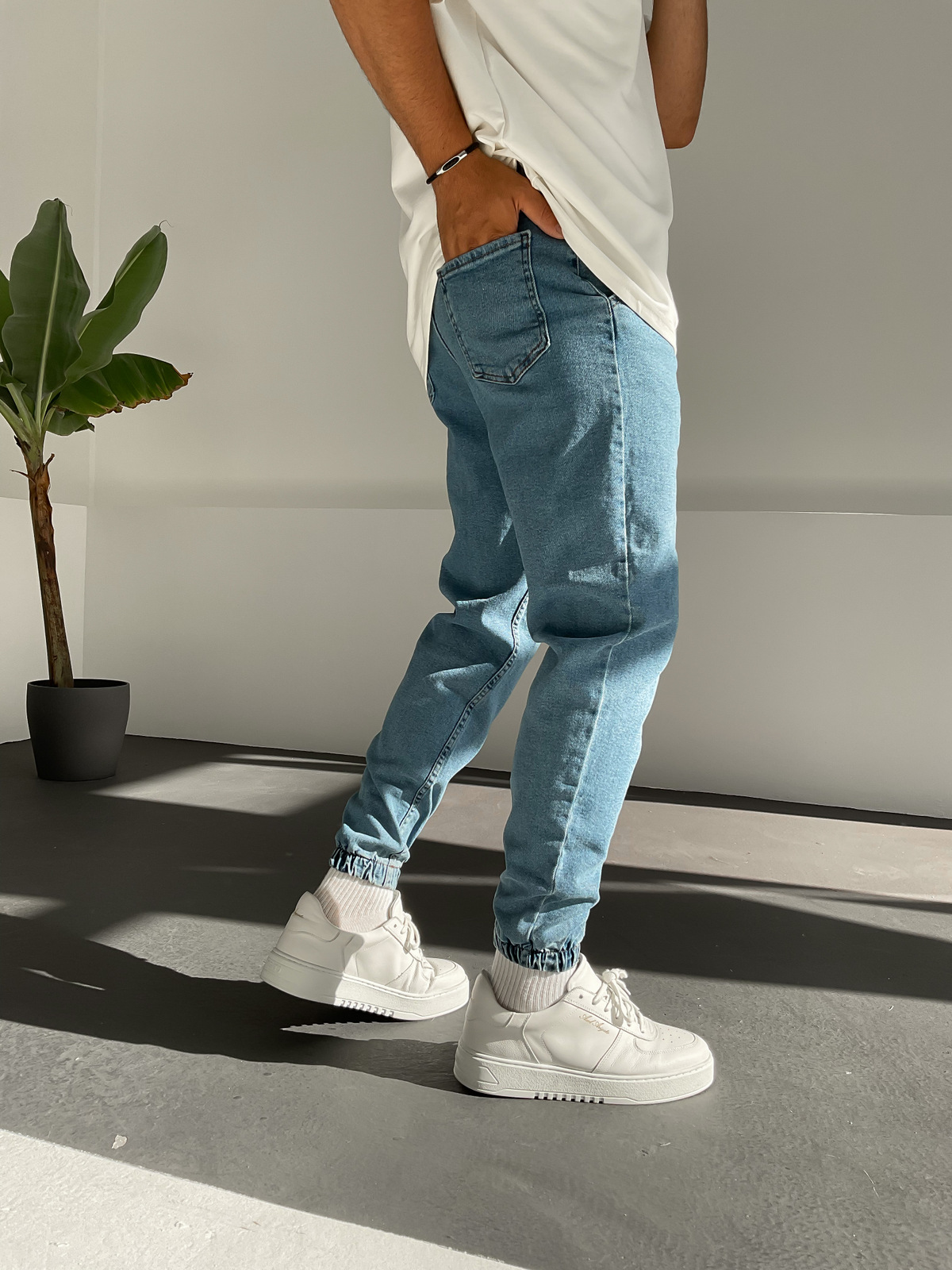 Mavi Paçası Lastikli Kot Jogger DP-179/122/112